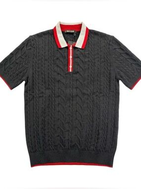 Roberto Cavalli Cable Knit Polo With Contrast Trim XXL fits like XL w/COA